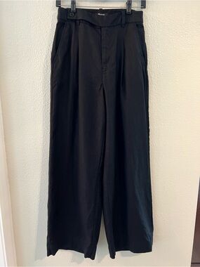 Madewell Black Wide-Leg Dress Trousers
